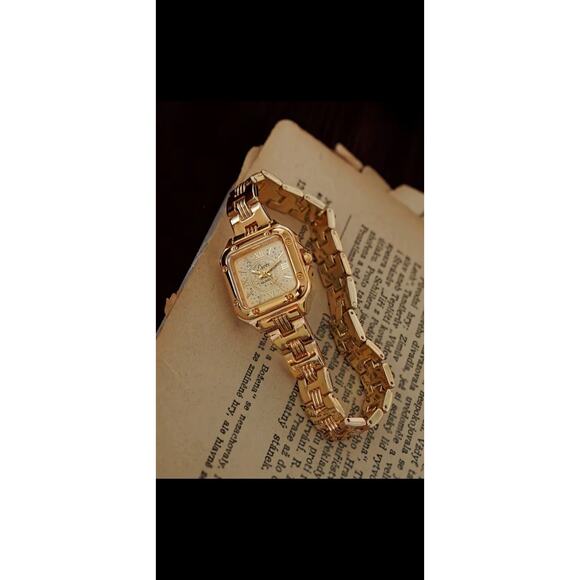 Vintage Style Gold Bracelet Watch Women Square Roman Dial Elegant Wristwatch main image 13